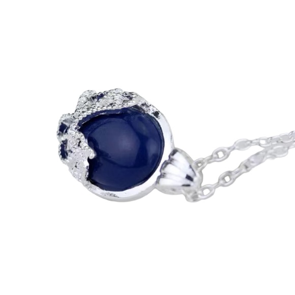 Sapphire and Silver Pendant Necklace - Picture 5 of 6
